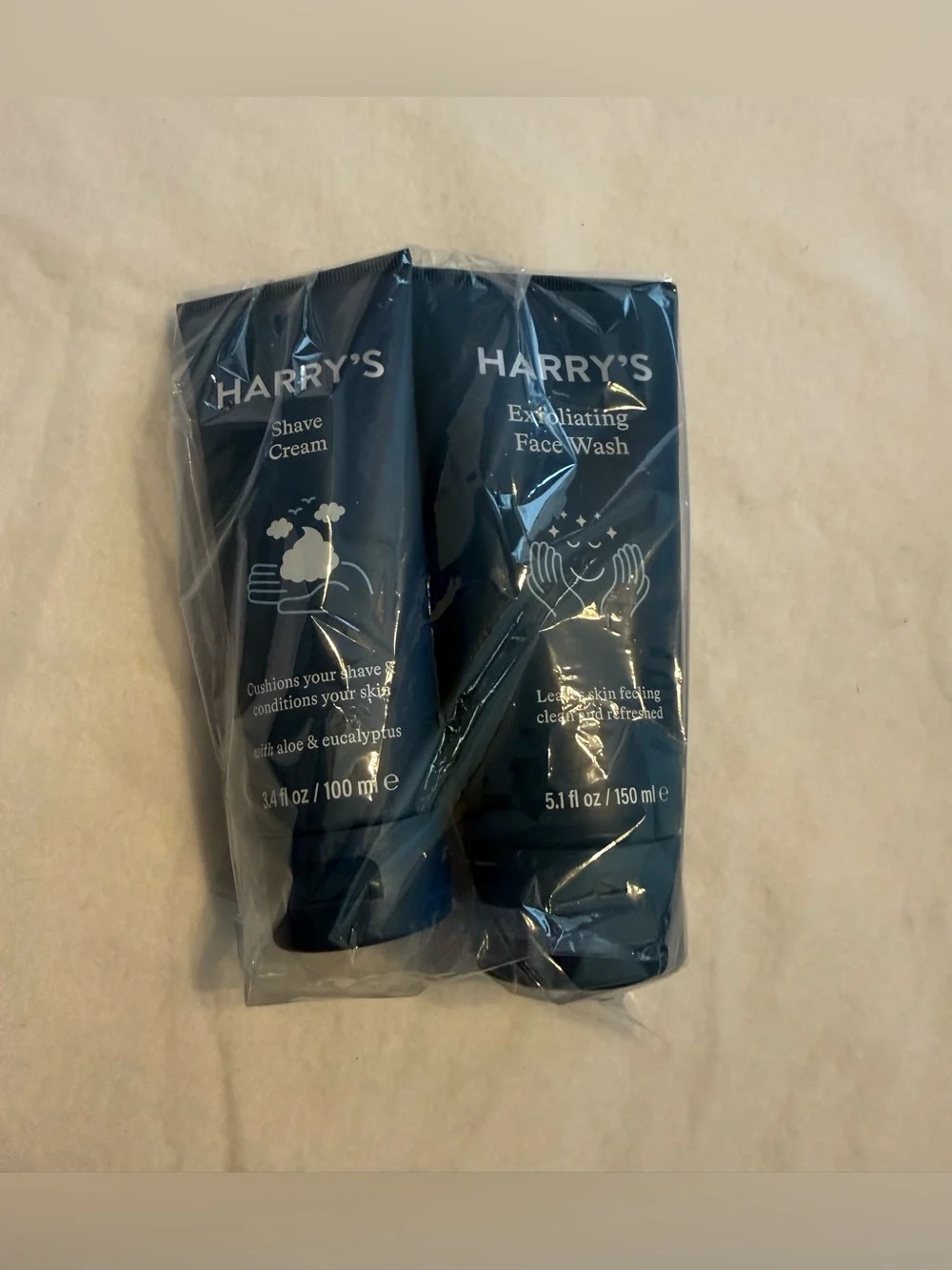 Harry’s Men’s Grooming Set Exfoliating Face Wash 5.1 oz + Shave Cream 3.4 oz NEW